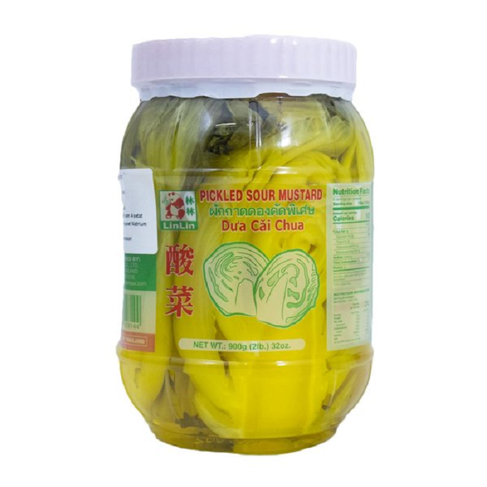 Linlin Sayur Fermentasi Pickled Sour Mustard Atau Acar Mustar Asam 900g.