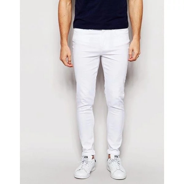 Celana  Jeans Pria Putih Polos 