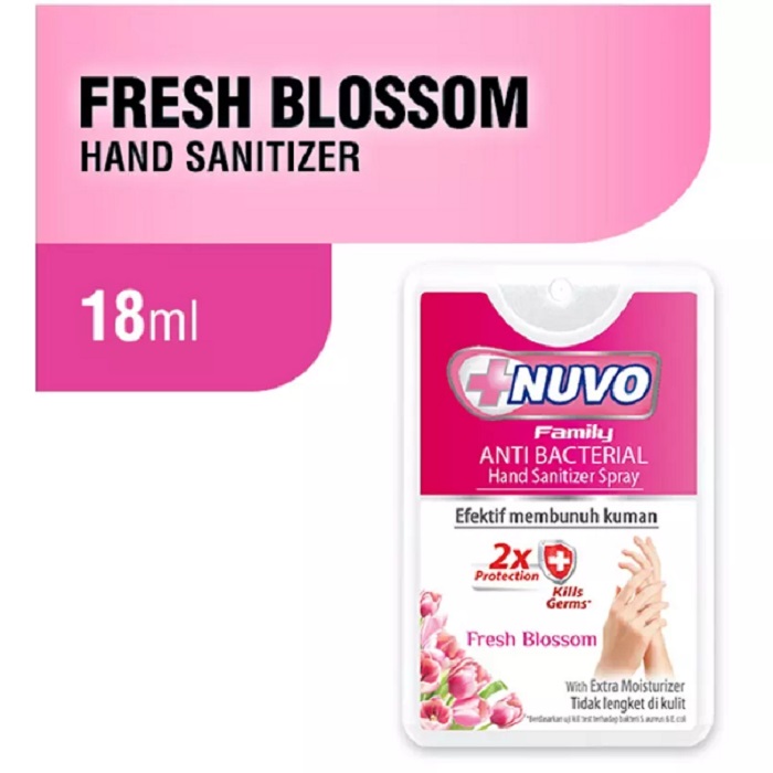 Nuvo Hand Sanitizer Spray Merah - Fresh Blossom 18 mL