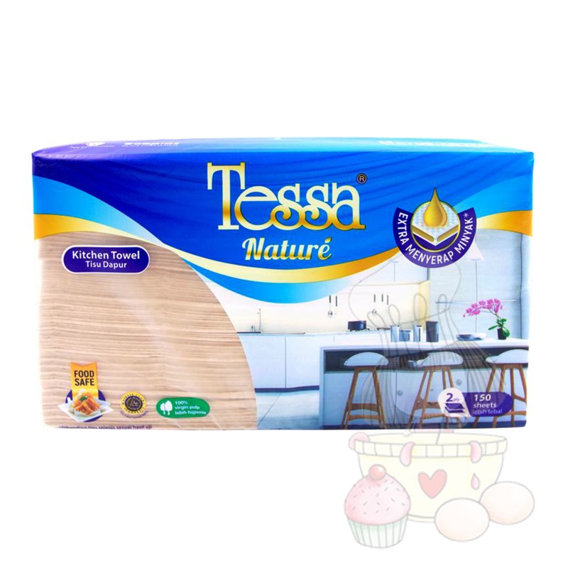 Tessa Nature Tissue Unbleached 150 sheets 2 ply - Tisu Dapur Warna Coklat