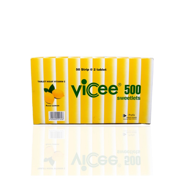 Vicee Lemon 500 mg 2 Tablet/Strip- 50Strip 1 Box