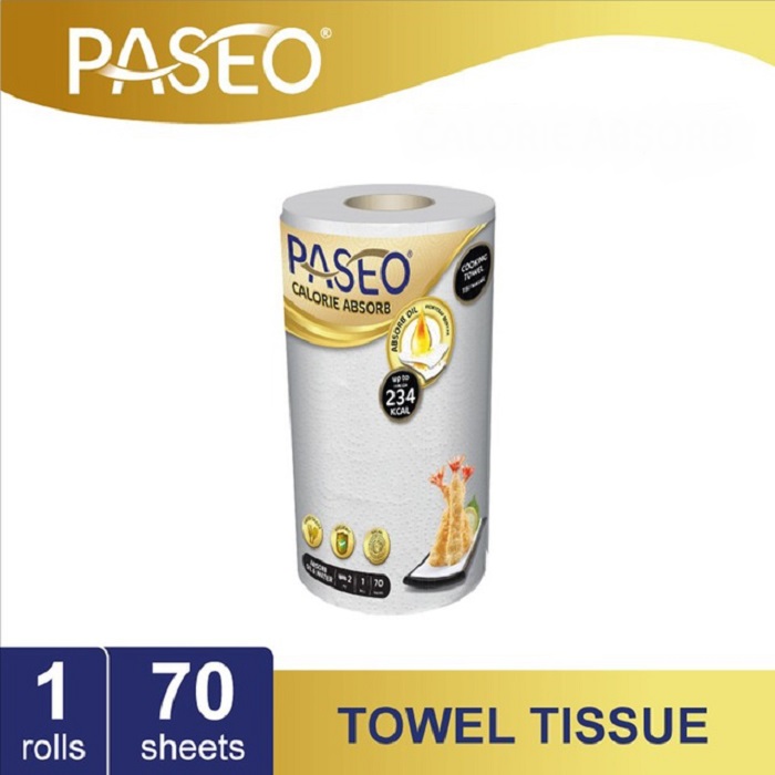 Paseo Calorie Absorbs Cooking Towel Roll White Emboss 70 sheets