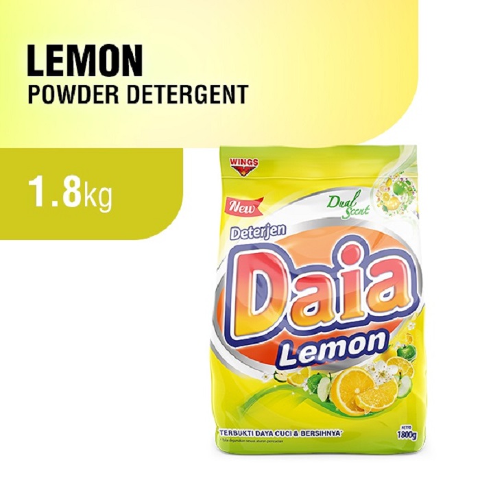 Daia Powder Detergent Lemon 1.8Kg