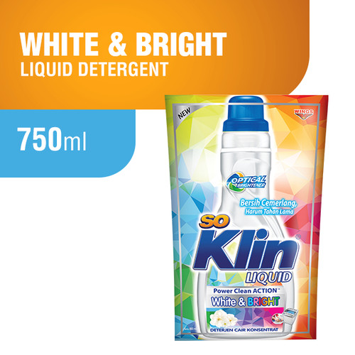 So Klin Liquid Deterjen Cair White and Bright Refill 750ml