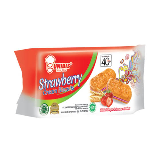 Unibis Biskuit Cream Strawberry 208gr