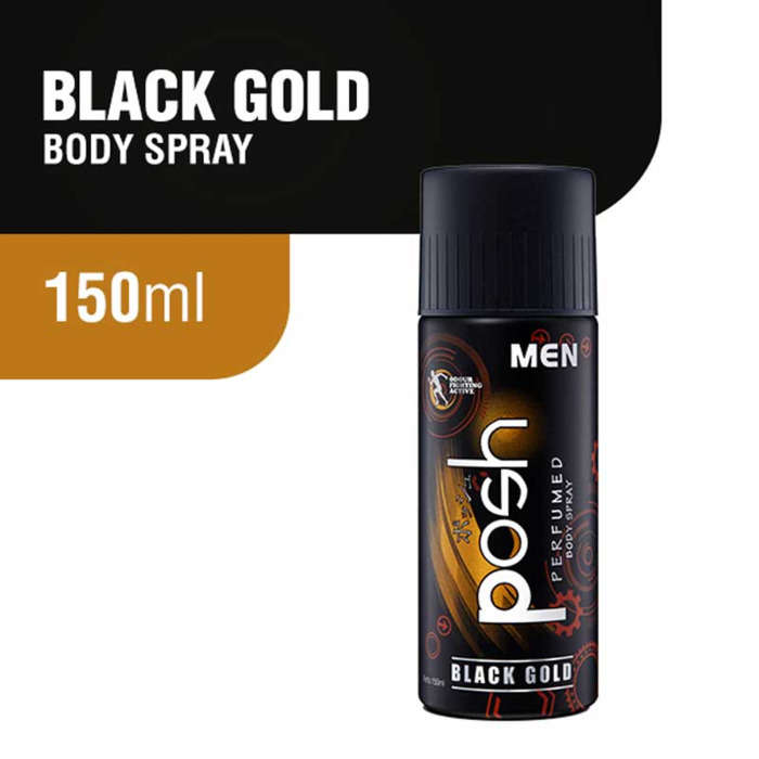 Posh Men Parfum Perfume Body Spray For Mens Black Gold 150ml