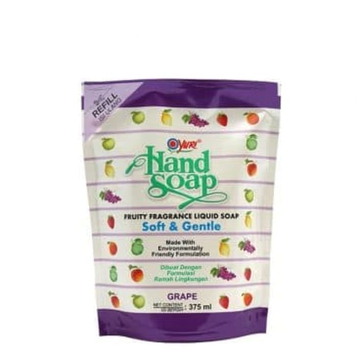 Yuri Hand Soap Grape Atau Anggur Pouch 375ml - A