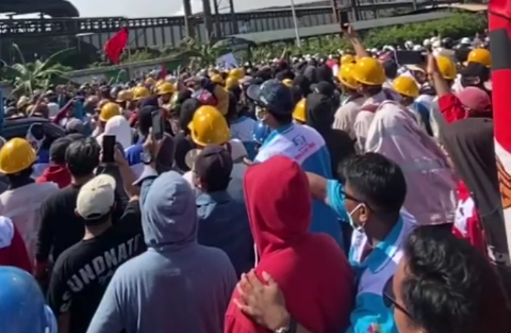 Aksi unjuk rasa di IMIP Morowali (dok: wahy)